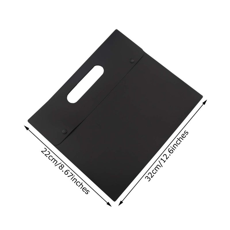 Enyuwlcm A4 Plastic Envelopes Document Holder with Handle Poly Envelope Portfolio Folder Jacket with Snap Closure Pack of 5 Black - Image 2